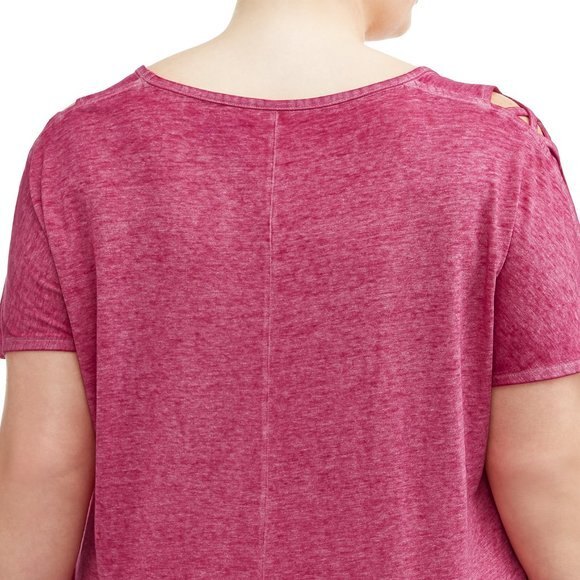 Cold Shoulder Cut Out Strappy Tee Top Tunic  Sz 3X NWT - Picture 4 of 7